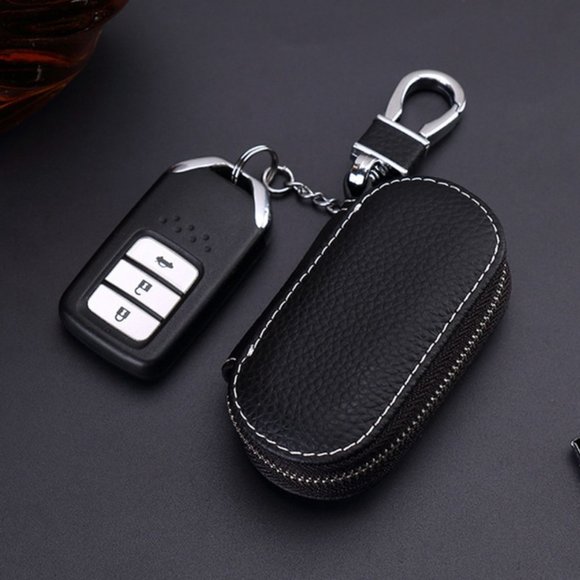 Multi Brand Leather Black Volvo Key Cover #83 - Picture 4 of 11